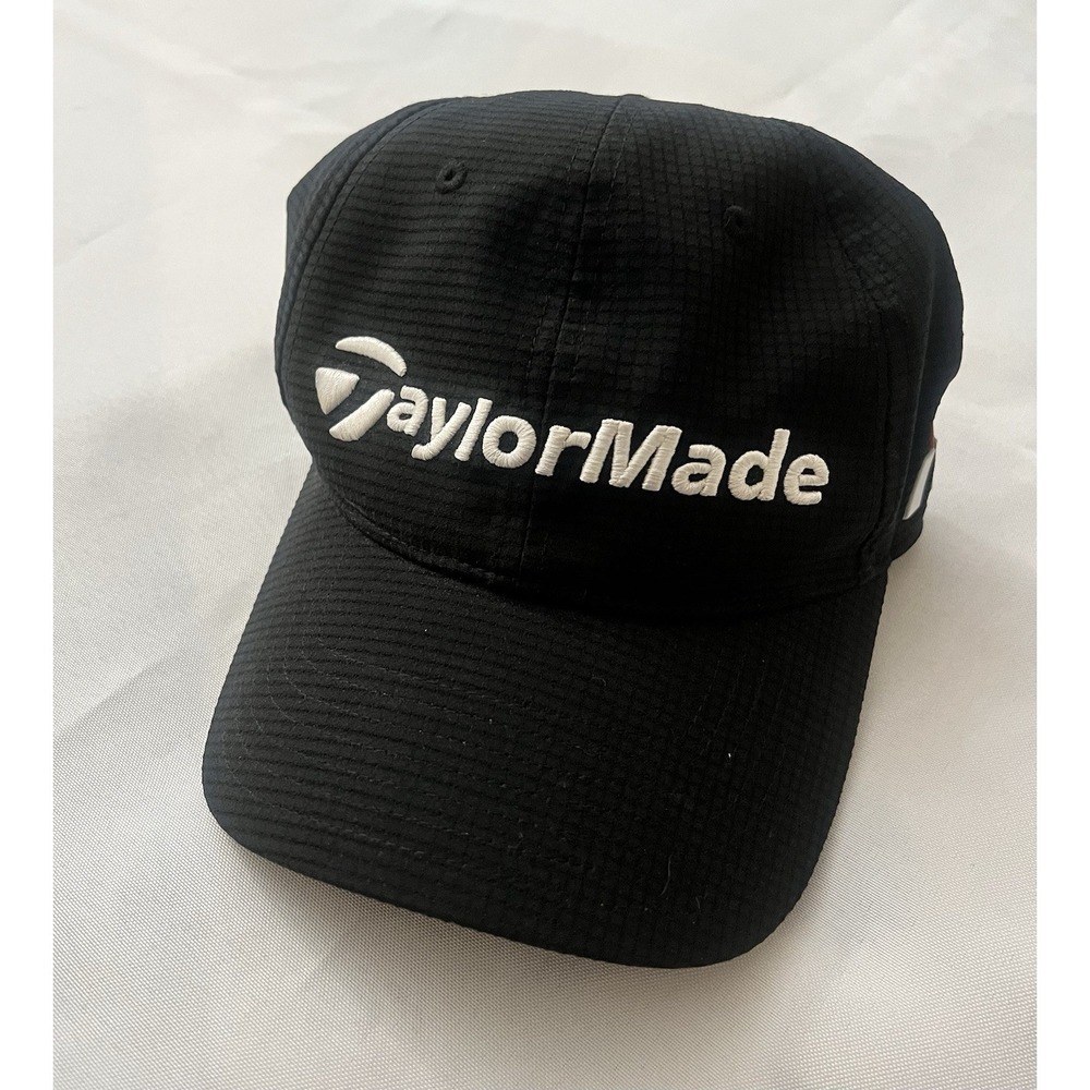 TaylorMade Golf Hat Black Adjustable M5 TP5 Logo Cap One Size Lightweight Mesh